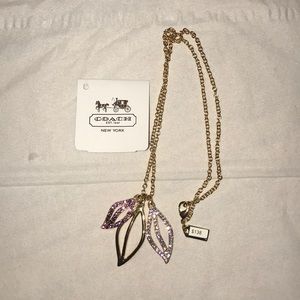 Coach gold leaf necklace